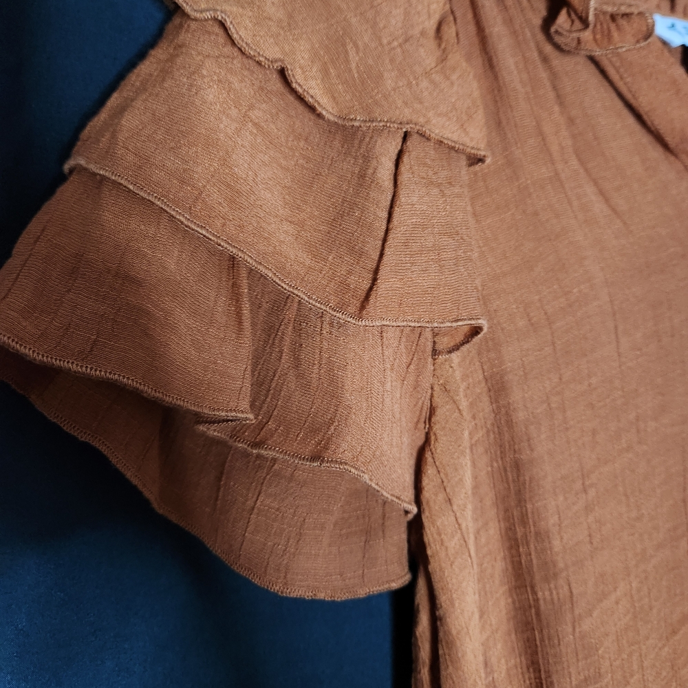 Nanette Lepore Rust Ruffled Blouse - Picture 4 of 4
